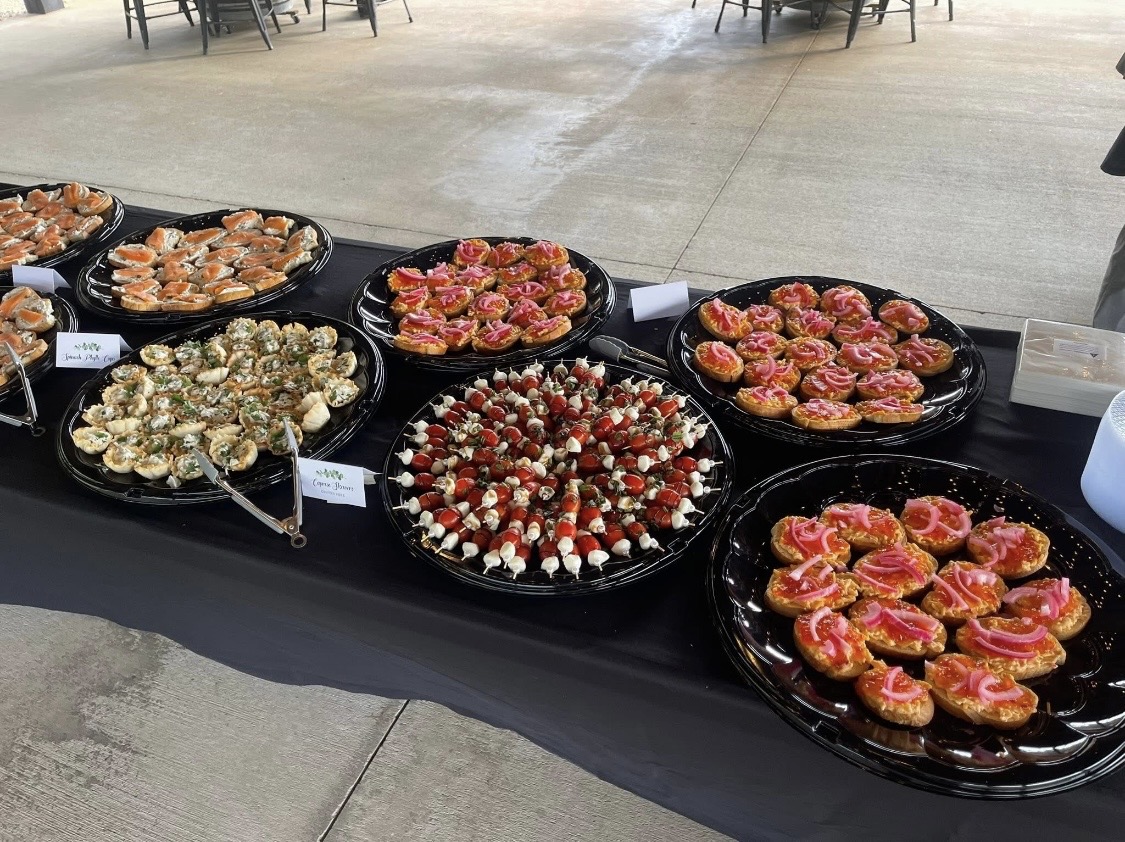 Close-up of appetizer trays