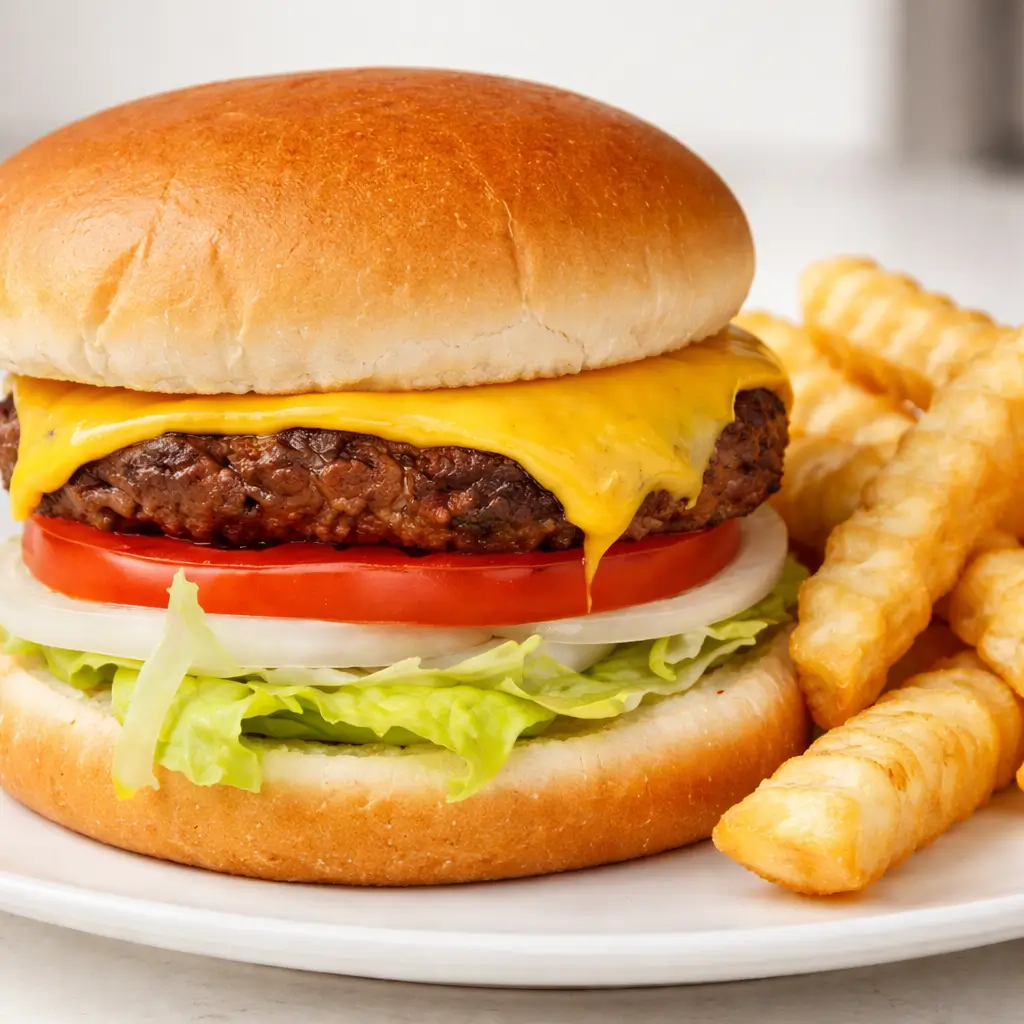 Cheeseburger with fries